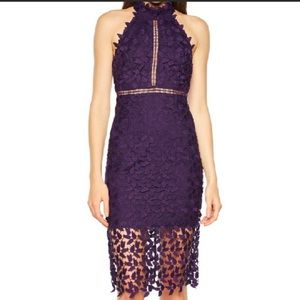 Bardot Purple Halter Dress